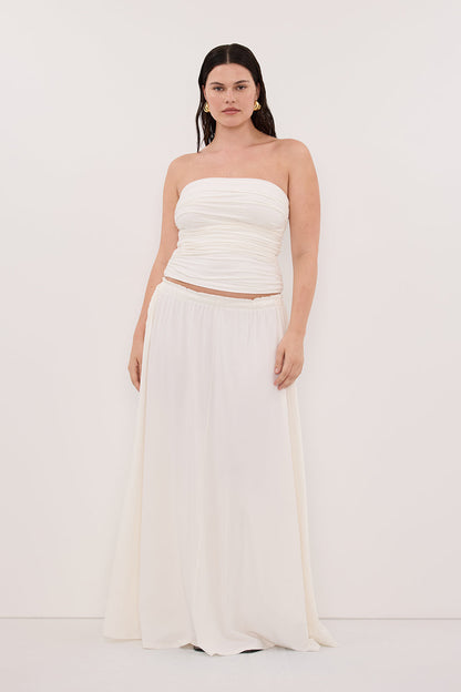 SHARI OFF WHITE STRAPLESS BANDEAU TOP