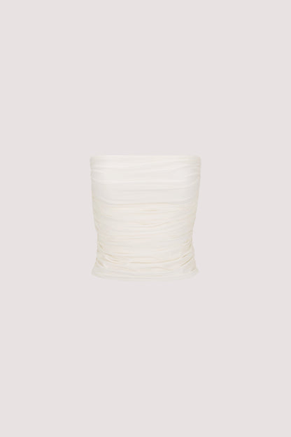 SHARI OFF WHITE STRAPLESS BANDEAU TOP