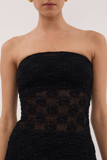 AGNES BLACK CROCHET BANDEAU TOP