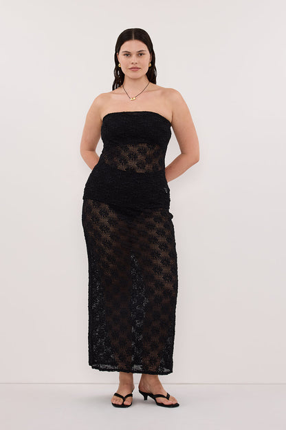 AGNES BLACK CROCHET BANDEAU TOP