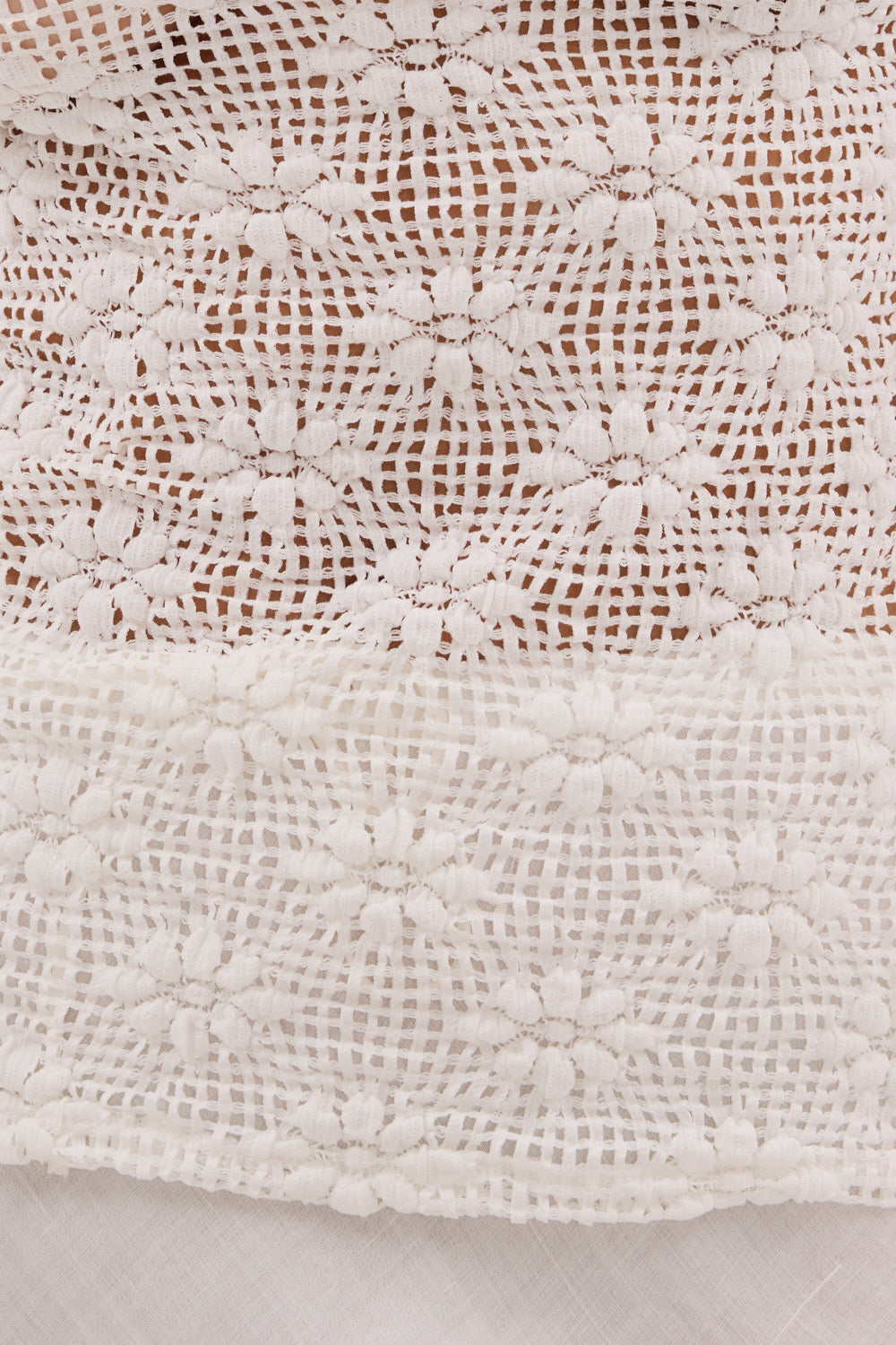 AGNES WHITE CROCHET BANDEAU TOP