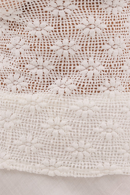 AGNES WHITE CROCHET BANDEAU TOP