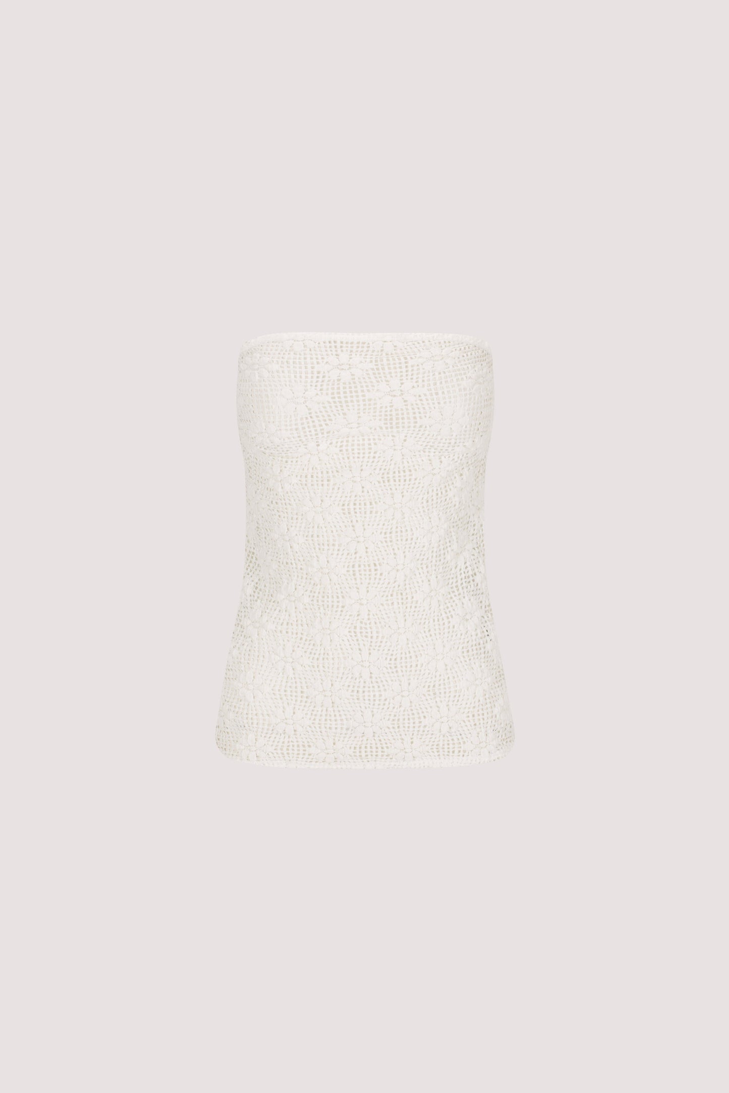 AGNES WHITE CROCHET BANDEAU TOP