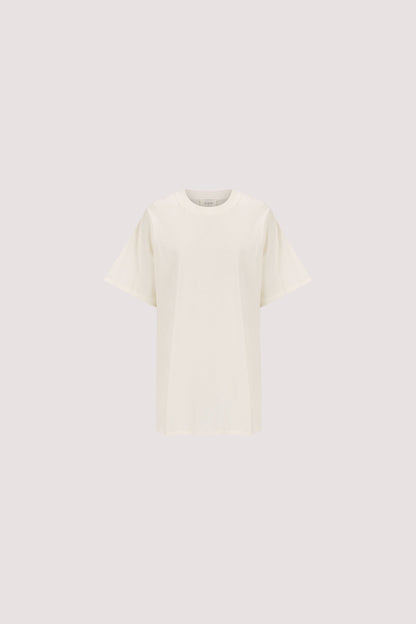 SLOANE CREAM COTTON LONGLINE TEE