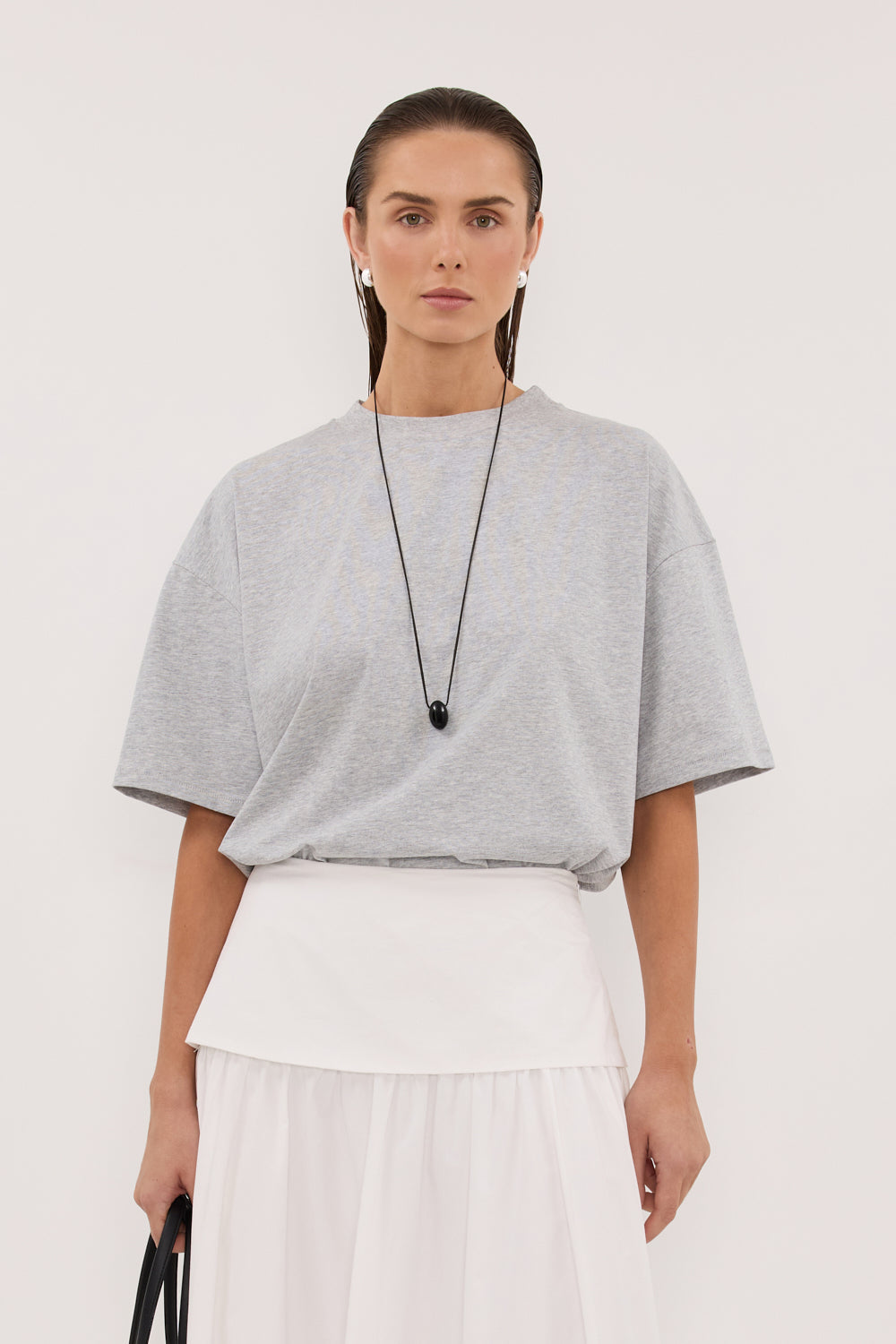 TYRA SILVER MARLE BOYFRIEND TEE