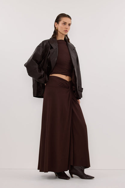 HADLEY CHOC TWIST MIDI SKIRT