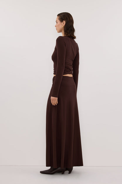 HADLEY CHOC TWIST MIDI SKIRT