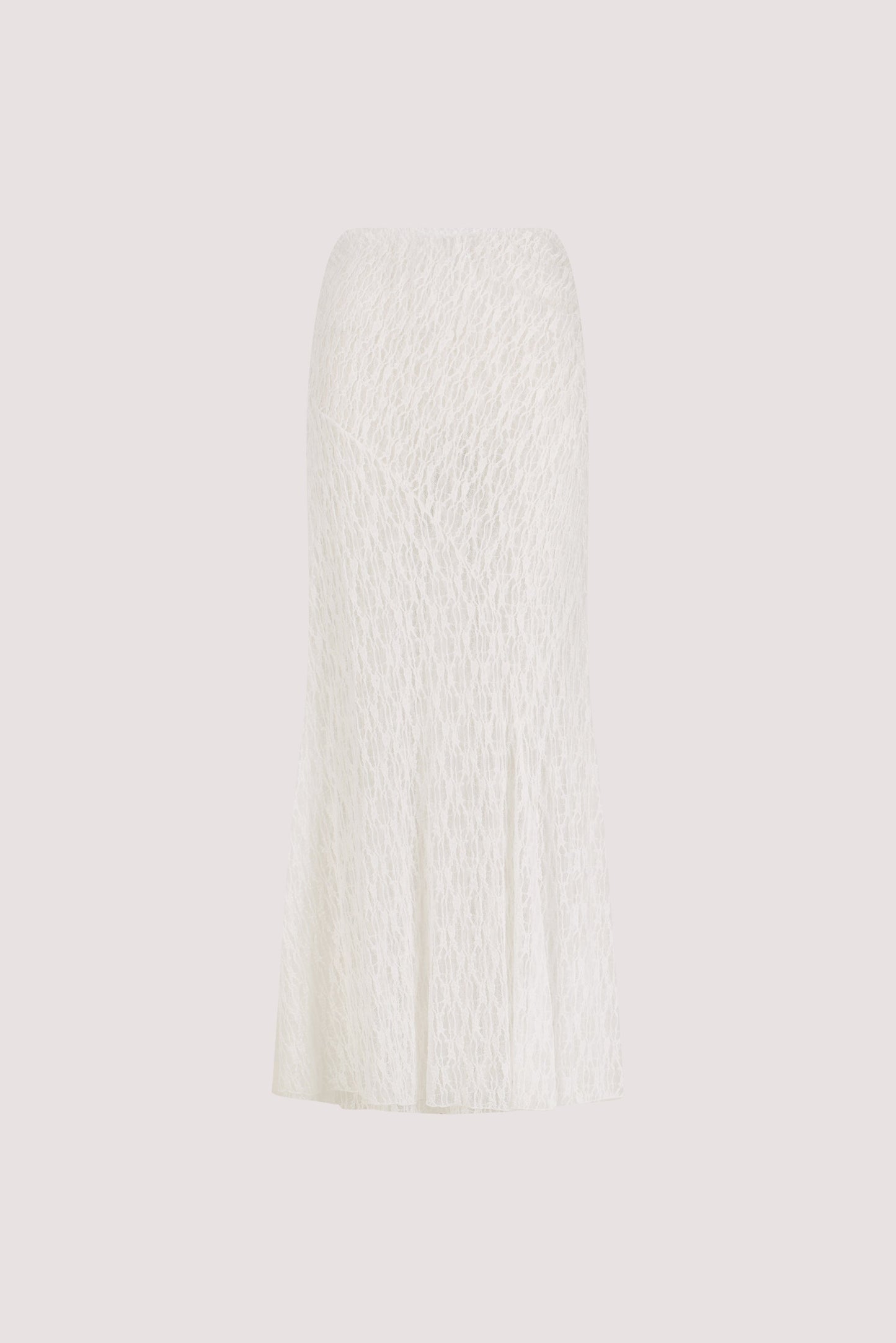 LIZZIE WHITE LAYERED LACE MIDI SKIRT