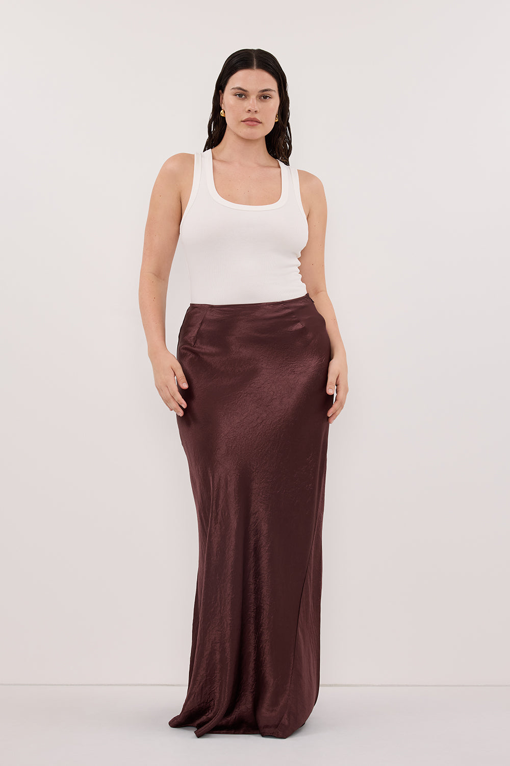 BREANNA WALNUT JACQUARD MAXI SKIRT