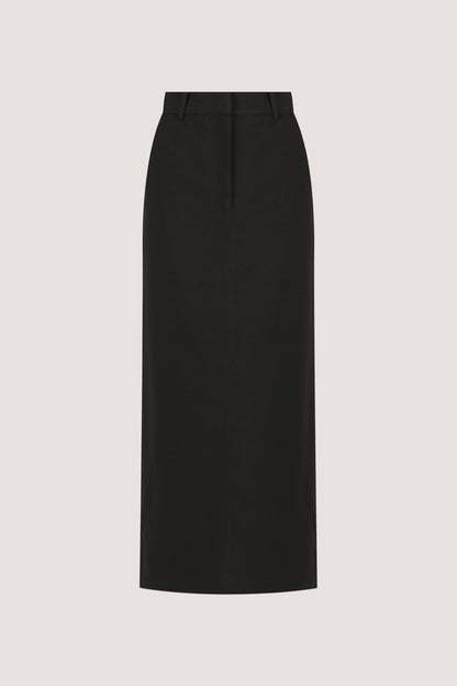 LIZA BLACK TAILORED MIDI SKIRT