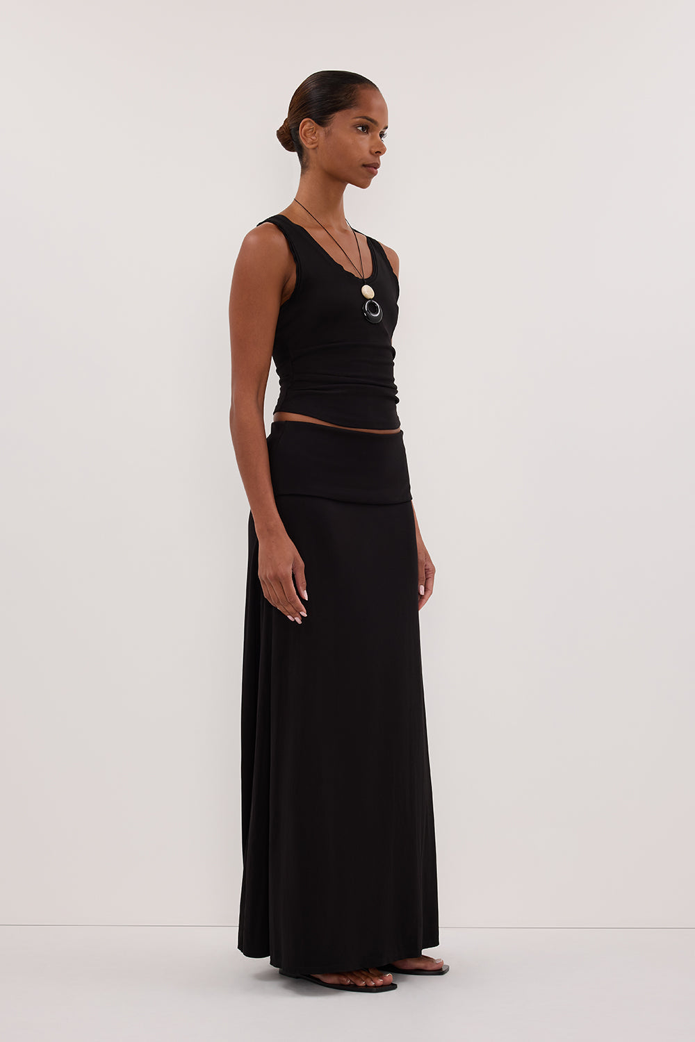 JULIE BLACK MODAL BLEND MAXI SKIRT