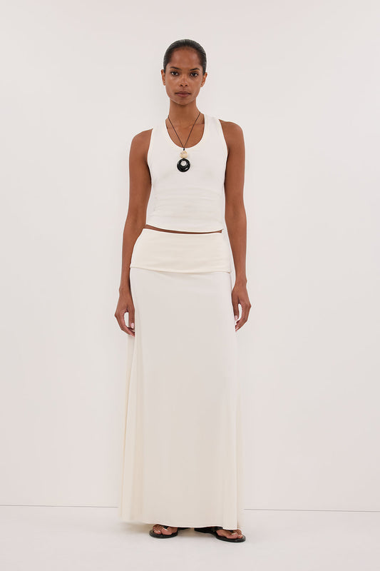 JULIE OFF WHITE MODAL BLEND MAXI SKIRT