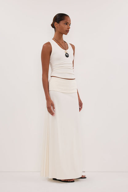 JULIE OFF WHITE MODAL BLEND MAXI SKIRT