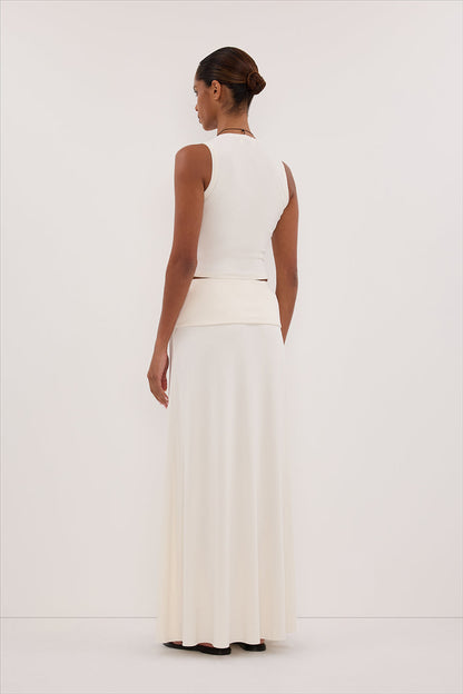 JULIE OFF WHITE MODAL BLEND MAXI SKIRT
