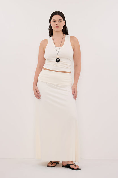JULIE OFF WHITE MODAL BLEND MAXI SKIRT