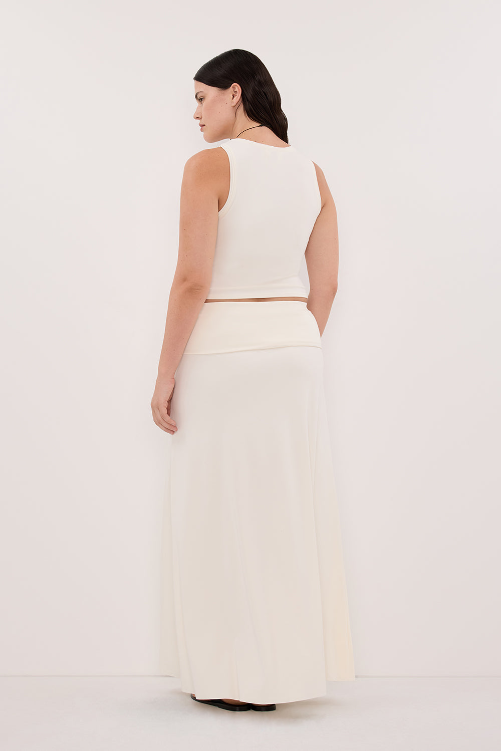 JULIE OFF WHITE MODAL BLEND MAXI SKIRT