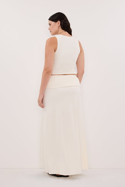 JULIE OFF WHITE MODAL BLEND MAXI SKIRT