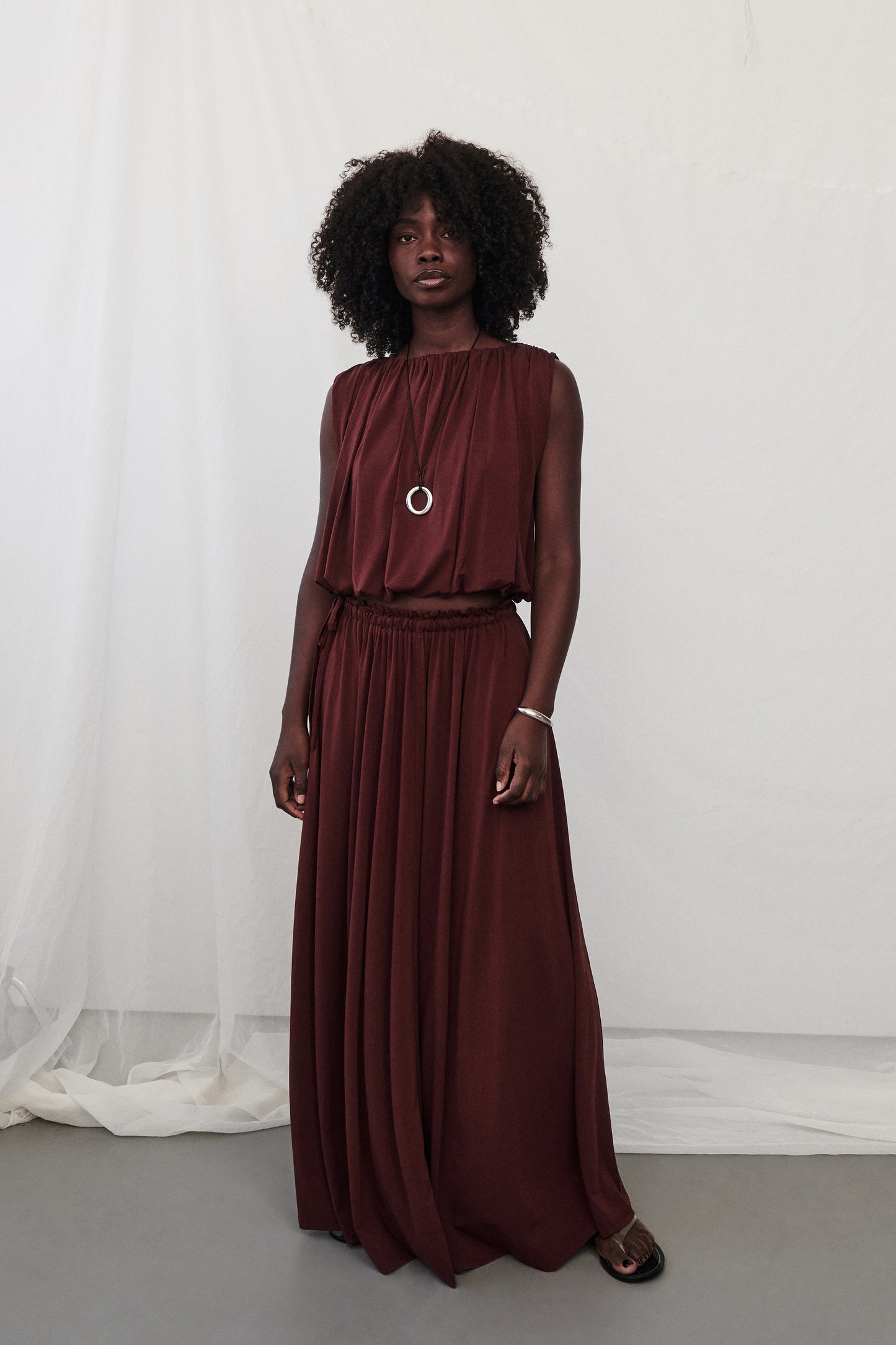 AVA SAHARA MODAL BLEND MIDI SKIRT