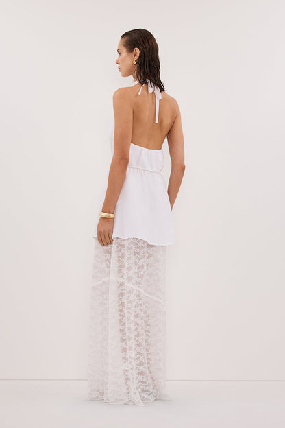 BELLE WHITE LACE MAXI SKIRT