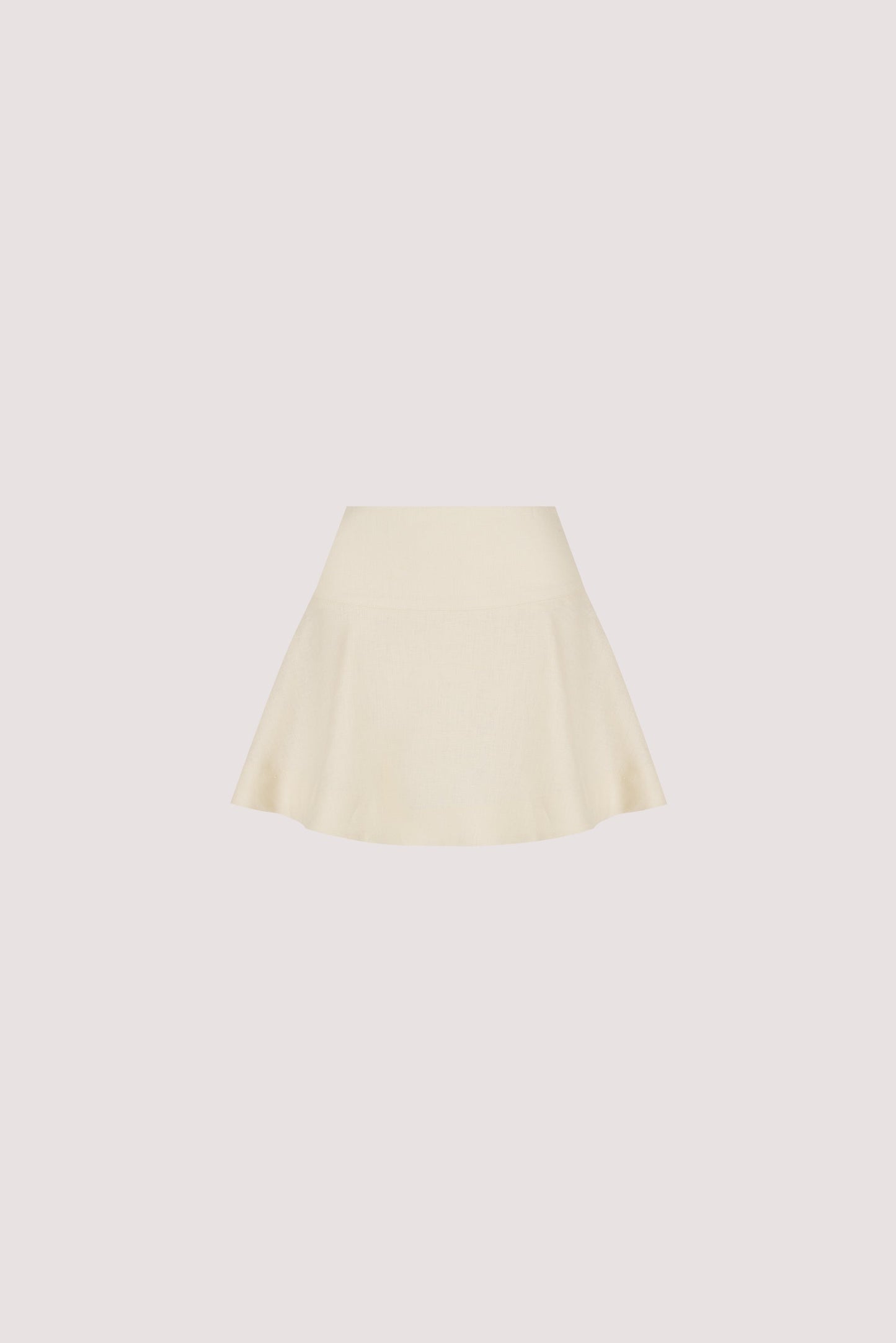 ALEA STRAW LINEN FLOUNCE MINI SKIRT