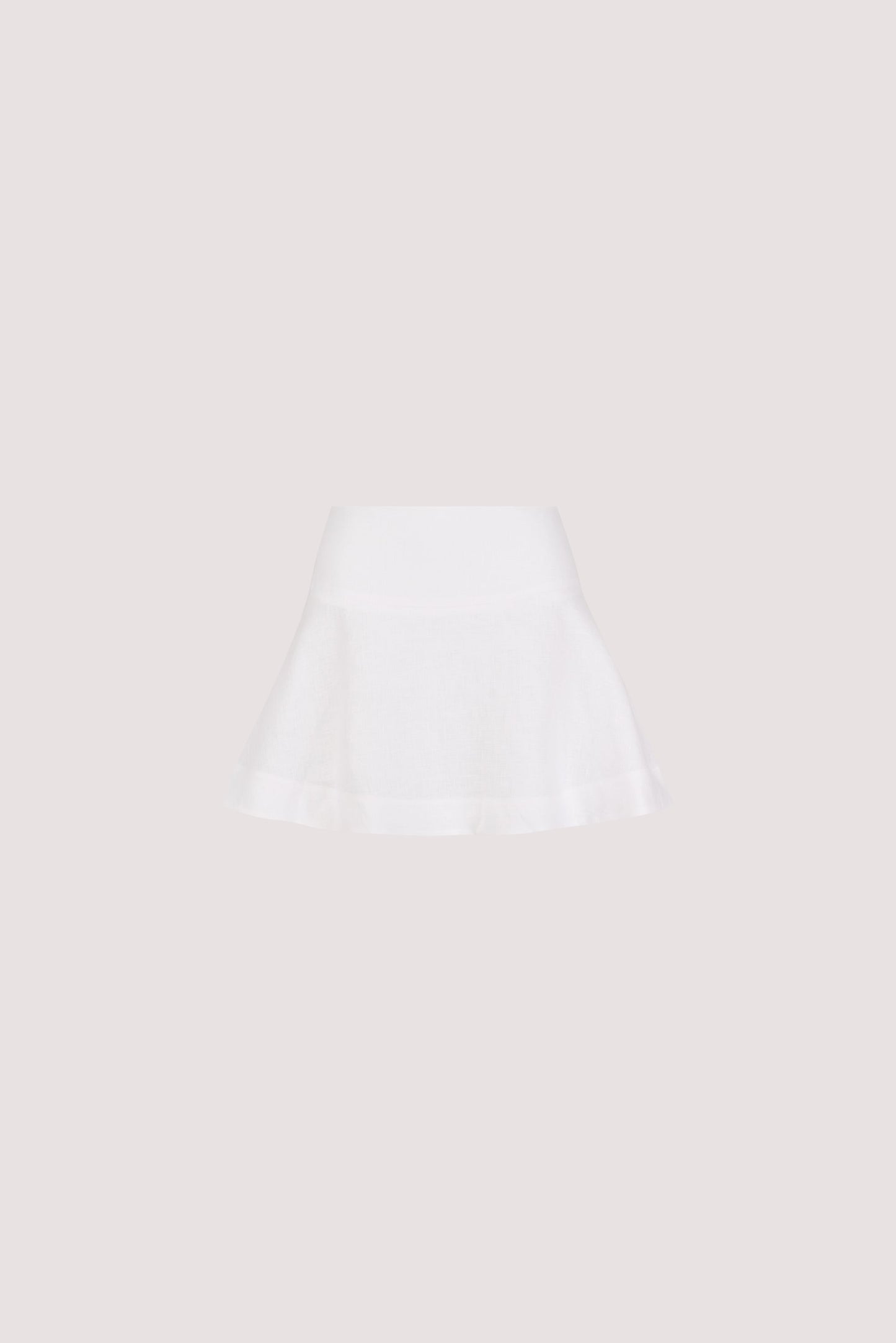 ALEA WHITE LINEN FLOUNCE MINI SKIRT