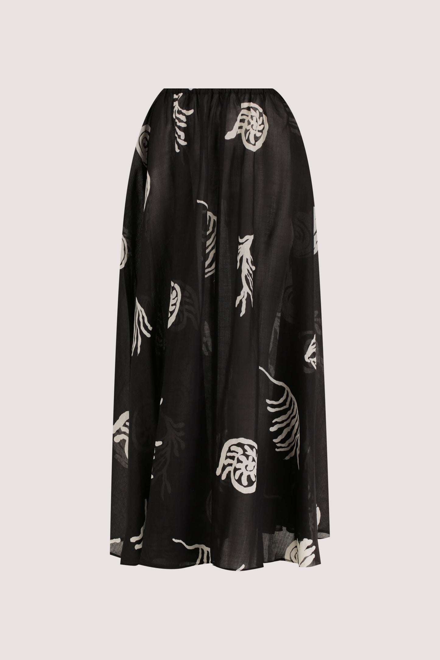 POSITANO BLACK RAMIE MIDI SKIRT