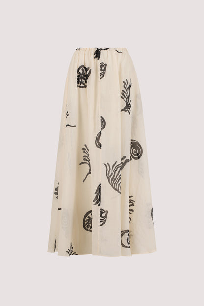 POSITANO SANDSTONE RAMIE MIDI SKIRT