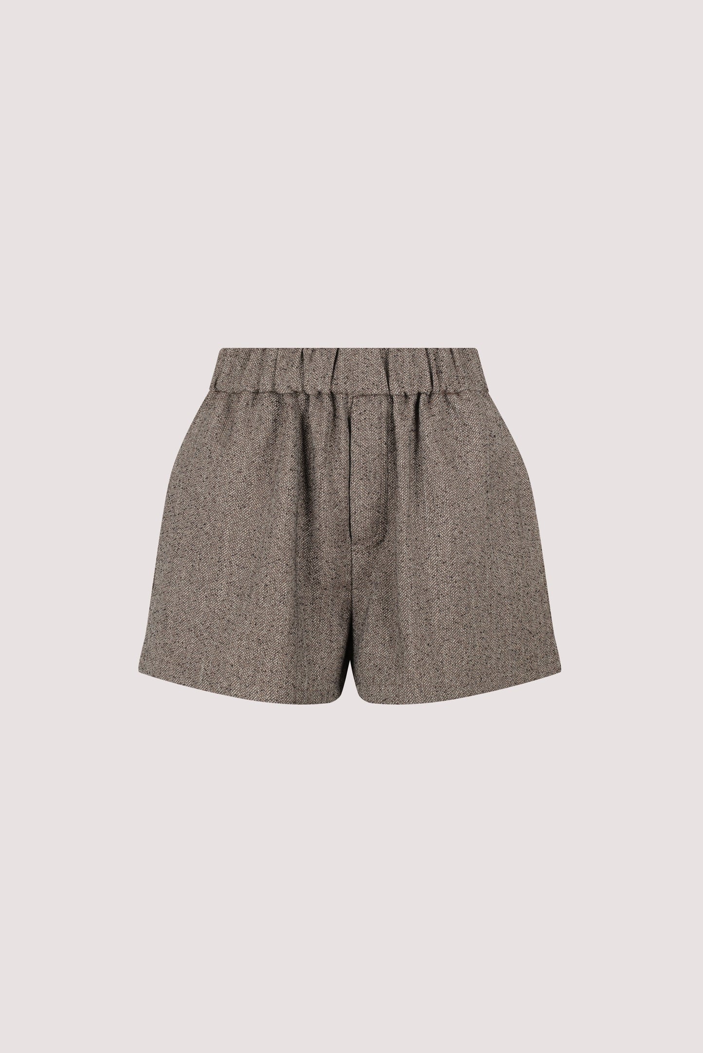 FRANKIE CHOC TWEED ELASTIC SHORT