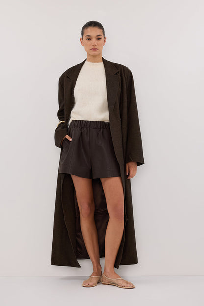 MONTY CHOC FAUX LEATHER SHORT