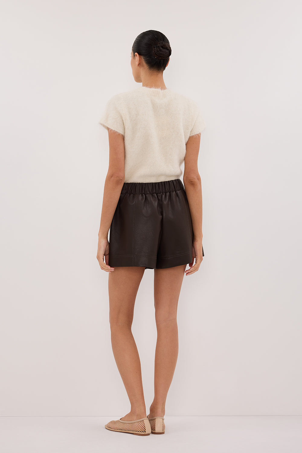 MONTY CHOC FAUX LEATHER SHORT