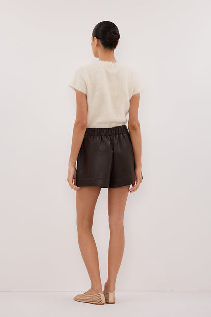 MONTY CHOC FAUX LEATHER SHORT