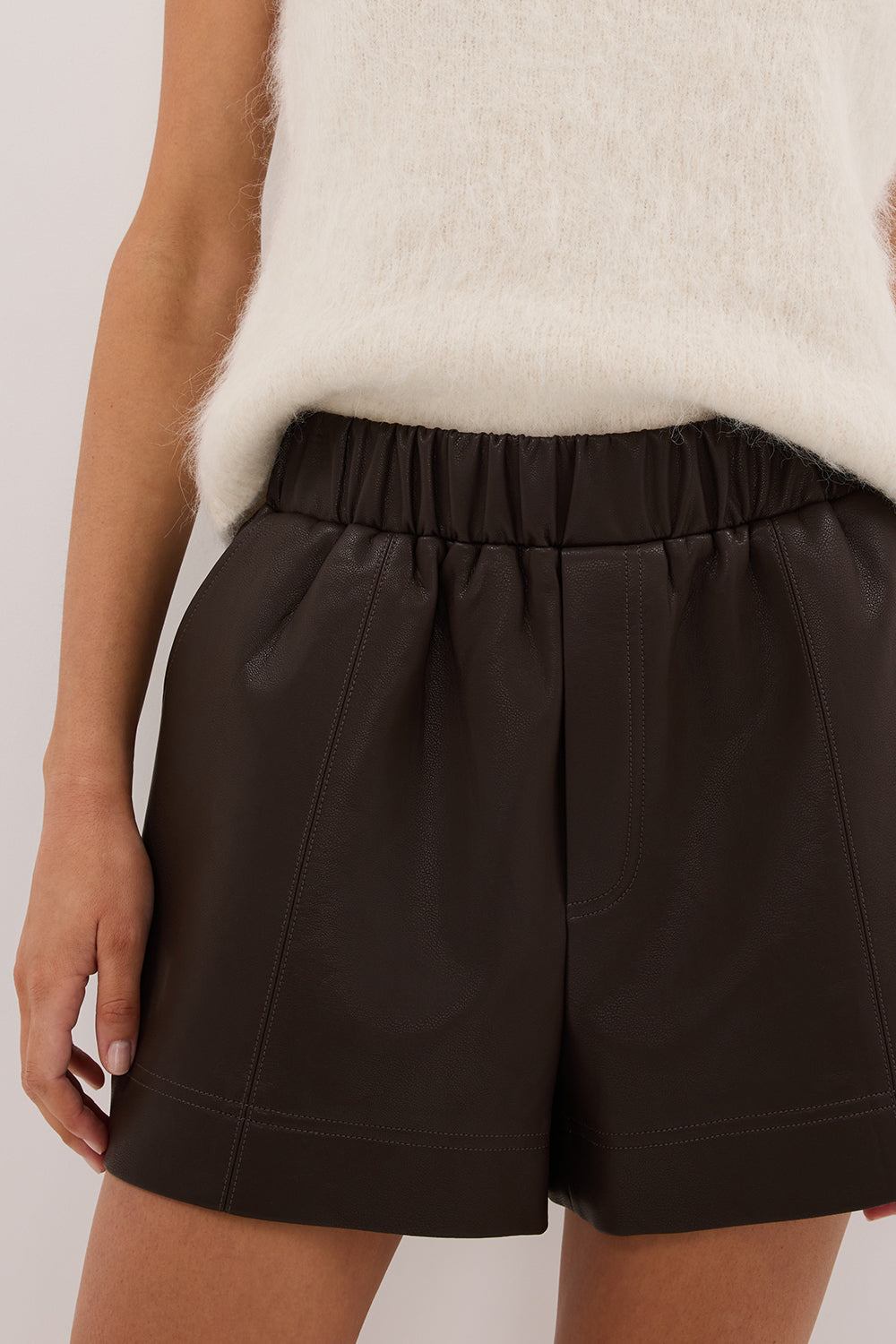 MONTY CHOC FAUX LEATHER SHORT