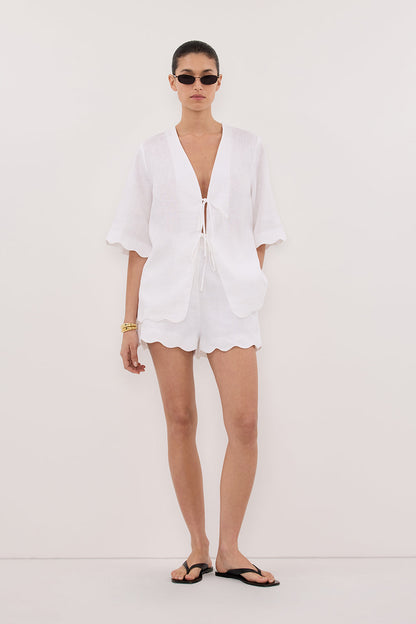LELA WHITE LINEN SHORT