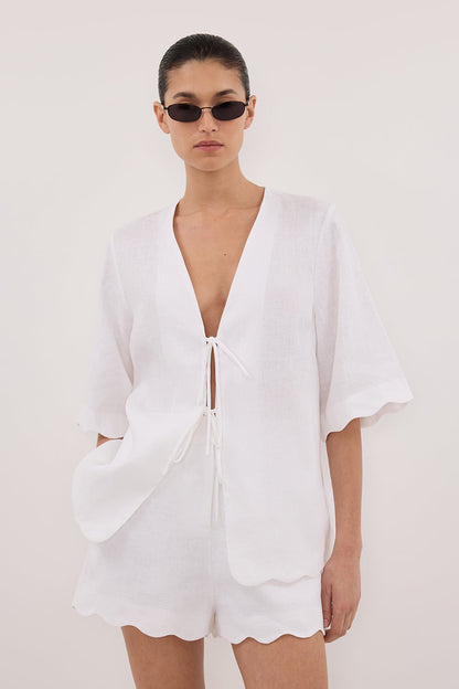 LELA WHITE LINEN SHORT
