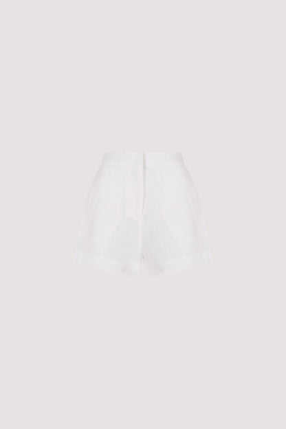 LELA WHITE LINEN SHORT