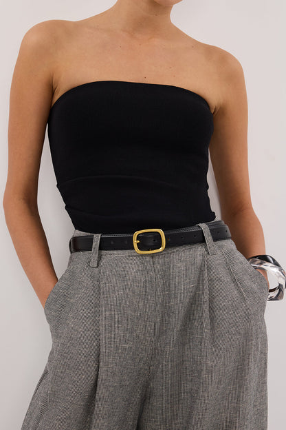 ELIAS CHARCOAL LINEN BLEND PANT