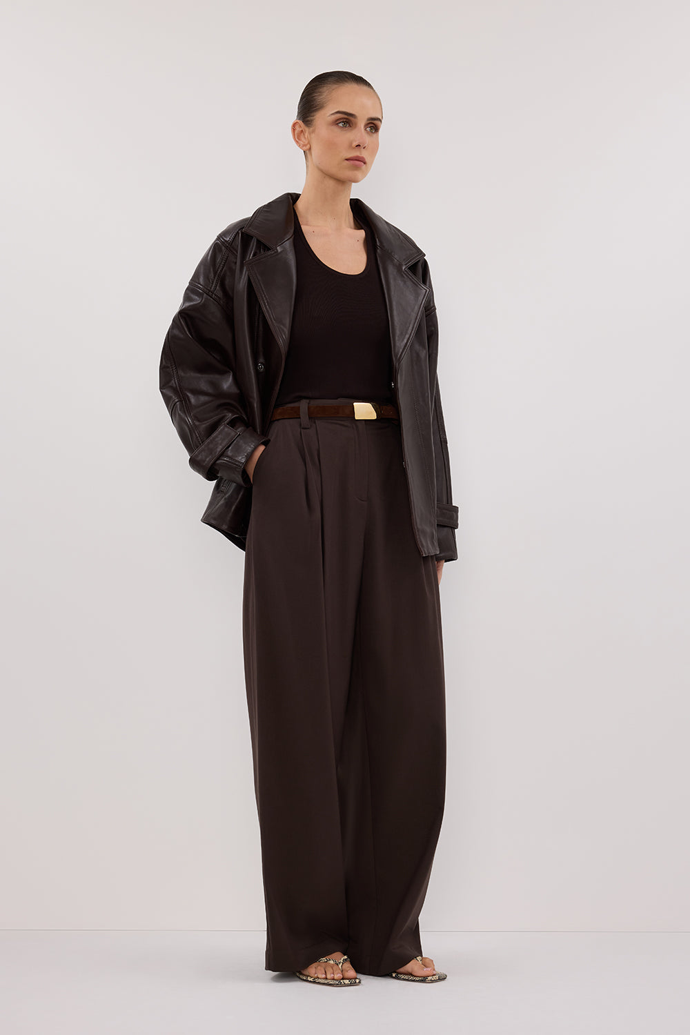 EDEN BITTER CHOC TAILORED PANT