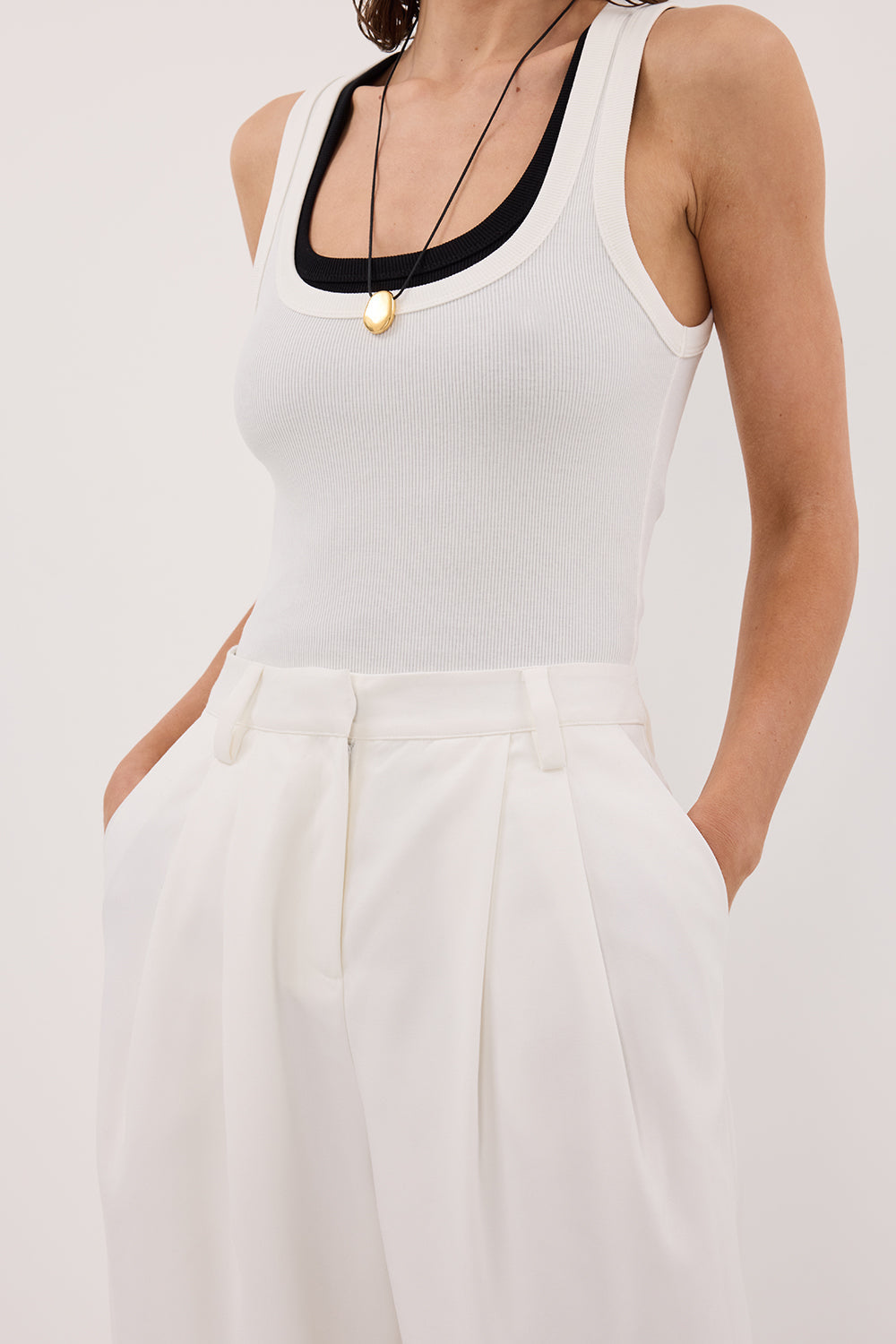 EDEN WHITE TAILORED PANT