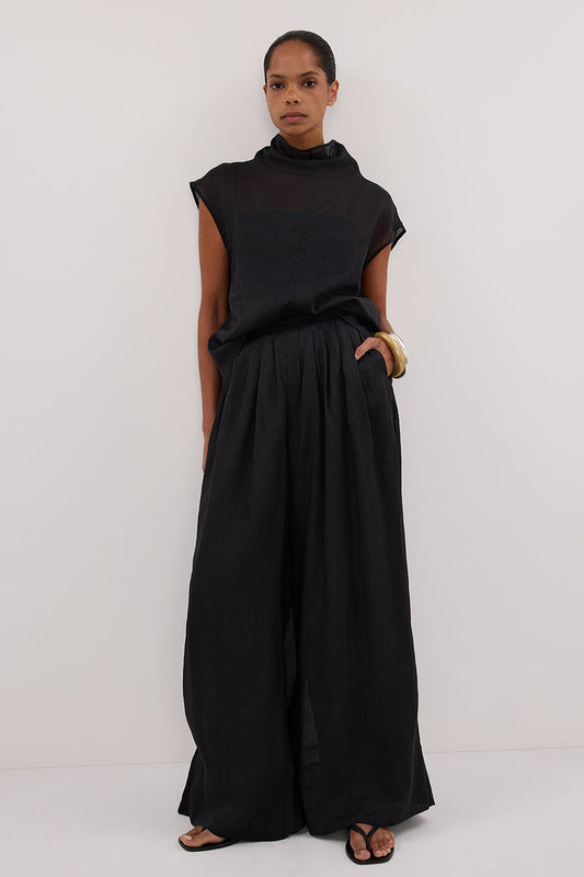 CARMEL BLACK RAMIE PANT