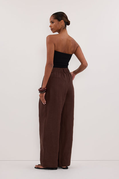 FRAN COCOA CHOC LINEN PANT