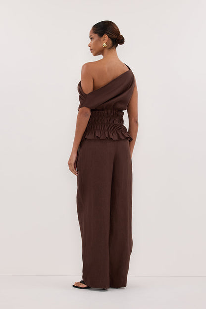 FRAN COCOA CHOC LINEN PANT