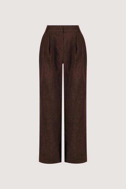 FRAN COCOA CHOC LINEN PANT
