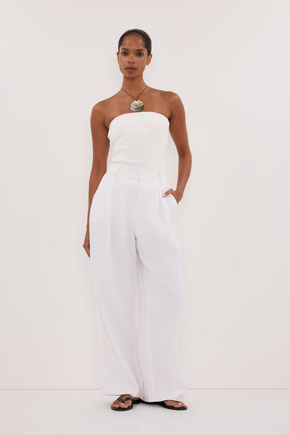 FRAN WHITE LINEN PANT