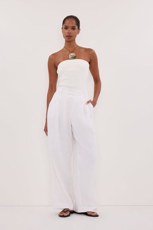 FRAN WHITE LINEN PANT