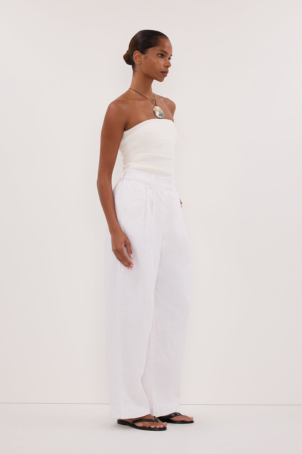 FRAN WHITE LINEN PANT