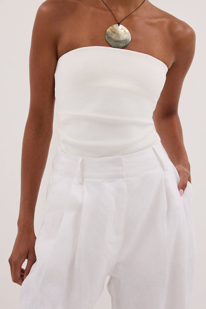 FRAN WHITE LINEN PANT