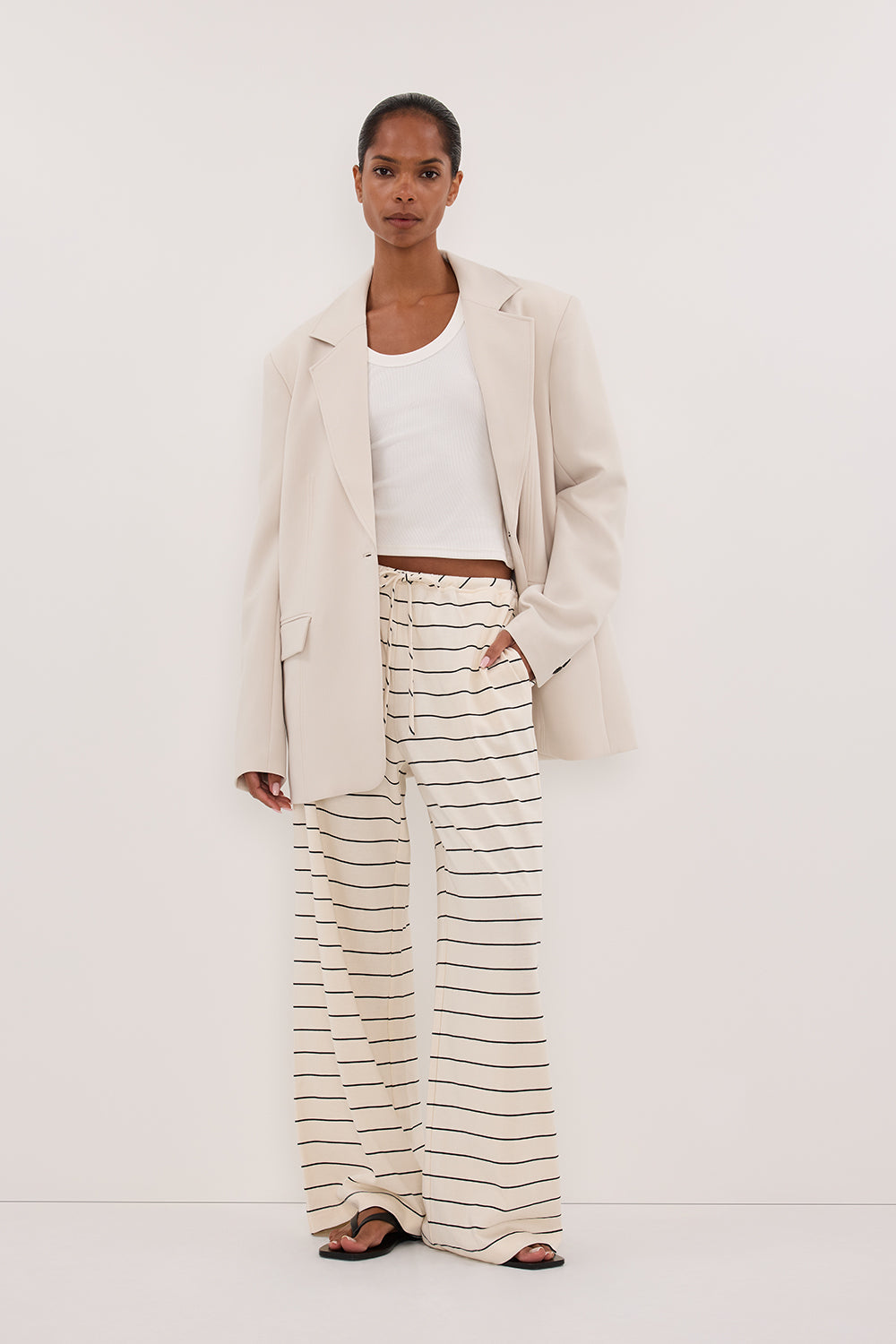 ESME OFF WHITE STRIPE PANT