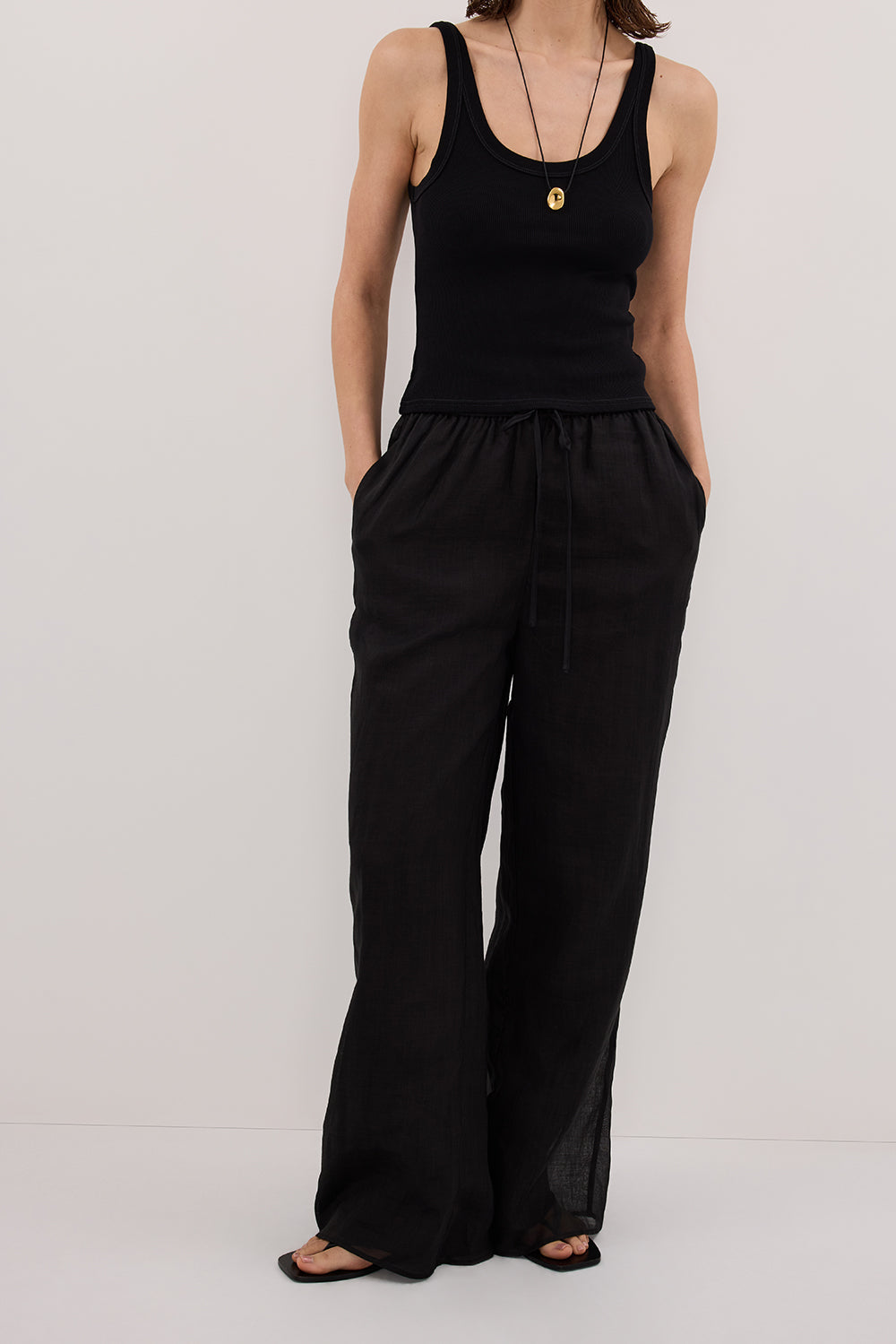 GINNY BLACK RAMIE PANT