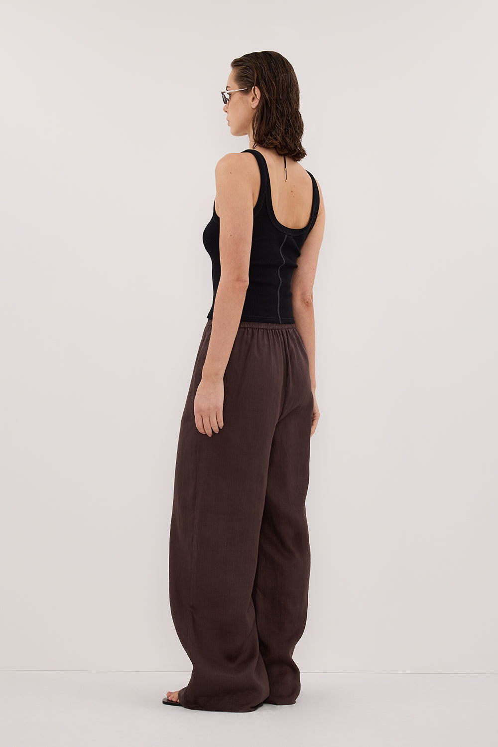 GINNY DARK CHOC RAMIE PANT