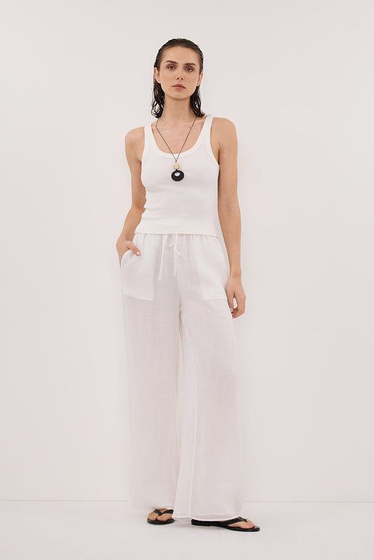 GINNY WHITE RAMIE PANT
